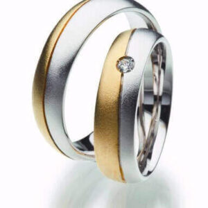Unica Unique Price Wedding Rings Yellow Gold White Diamond Mf05l Prezzo fedi 4