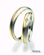 Unica Unique Price Wedding Rings Yellow Gold White Diamond Mf05l Prezzo fedi 5