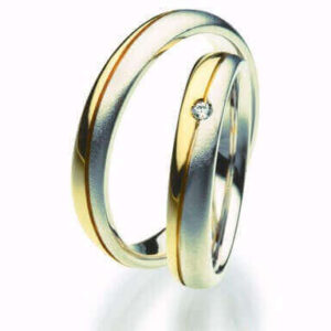 Unique Price Wedding Rings Yellow Gold White Diamond Mf05l