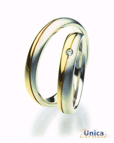 Unica Unique Price Wedding Rings Yellow Gold White Diamond Mf05l Prezzo fedi 2