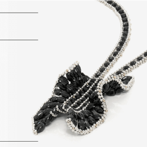 Design Black And White Gold Necklace Nic0032 D’orica