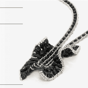 Design Black And White Gold Necklace Nic0032 D’orica Design