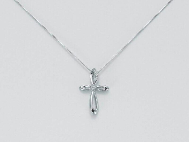 Miluna Communion Cross White Gold Cld2914 Gift Comunione 2