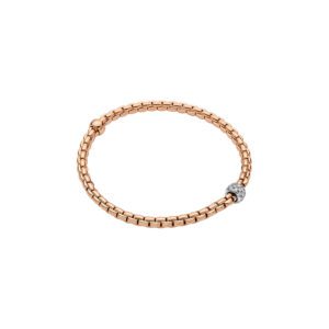 Eka Gold Bracelet With Washer And Diamond Pavé. 733b Pave Br Fope EKA