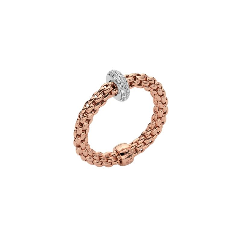First 18K Gold Flexible Ring With Diamonds. An745 Bbr Br Fope