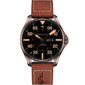 Khaki Aviation Pilot Day Date Auto H64705531 Hamilton