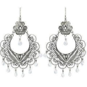 Earrings Half Moon On Daisy Flower E1607cz Yvone Christa Earrings