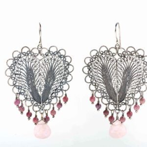 Lace Pink Heart E3316r Yvone Christa Earrings YVONE CHRISTA