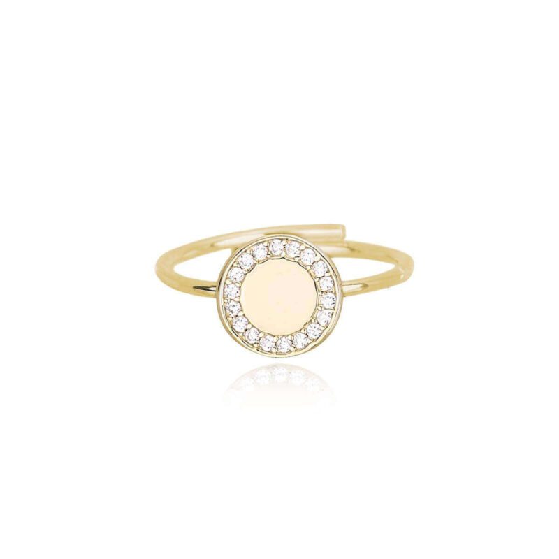 Silver And Gold Cubic Zirconia Ring 523145 Mabina Anello 2