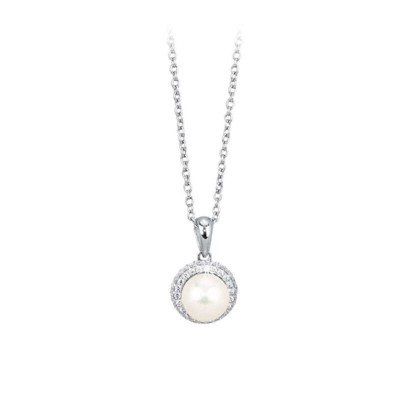 Necklace Chain With Pearl And Zircons 553018 Mabina Collana 2