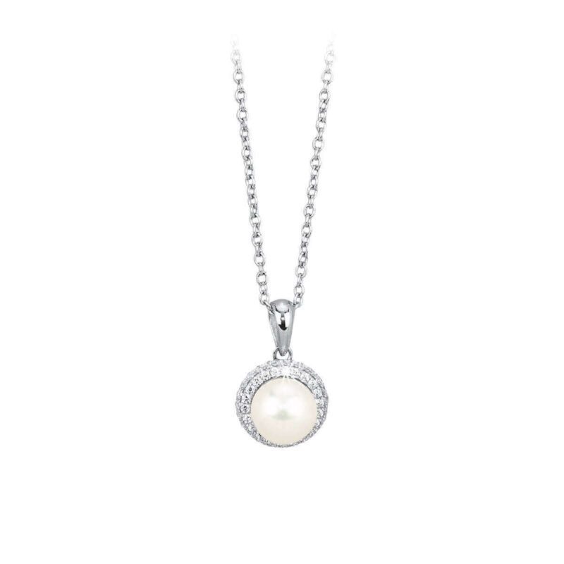 Necklace Chain With Pearl And Zircons 553018 Mabina Collana 2