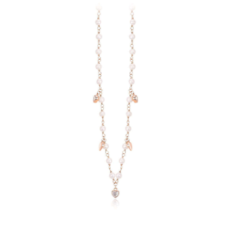 Rosé Beads And Cubic Zirconia Necklace 553309 Mabina Collana 2