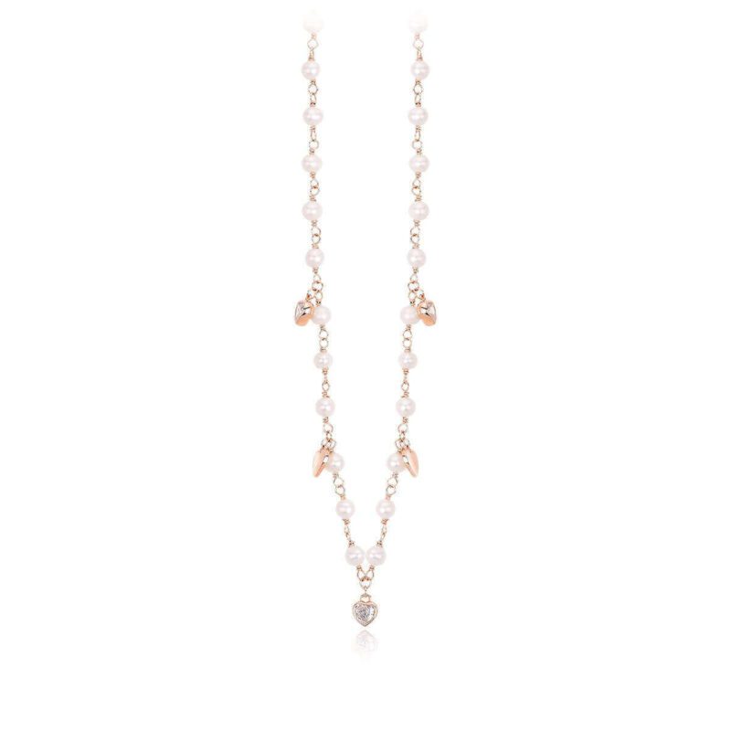 Rosé Beads And Cubic Zirconia Necklace 553309 Mabina Collana 2