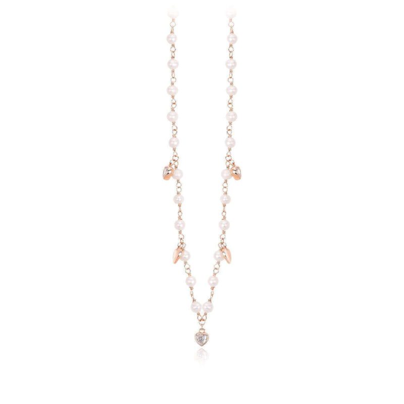 Rosé Beads And Cubic Zirconia Necklace 553309 Mabina Collana 2