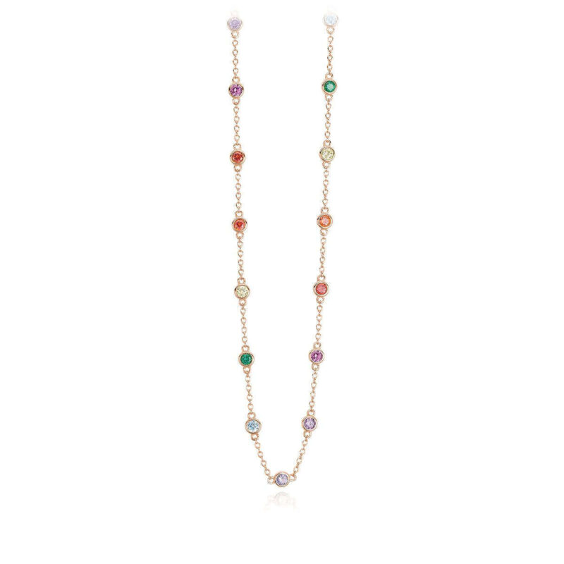 Necklace Chain With Colored Zircons 553312 Mabina Collana 2