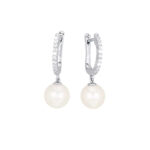 Zircons And Pearls Hoop Earrings 563037 Mabina