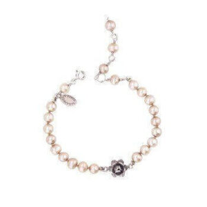 Rose On Knotted Pearls Bracelets B4192 Yvone Christa Bracelets 2
