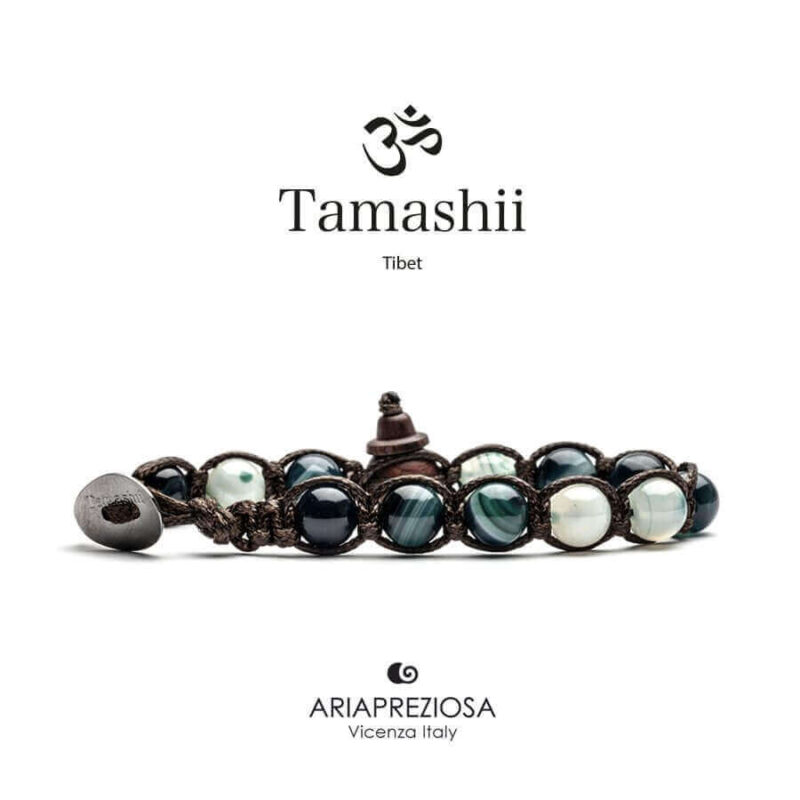 Tamashii Bracelets Green Persia Sriata Agate Bhs900-161 Bracciali 2
