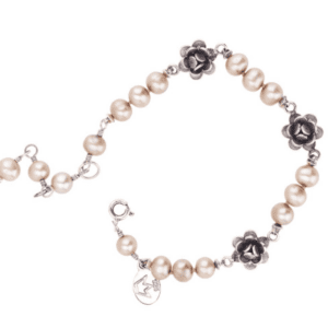 Roses On Knotted Pearls Bracelets B4193 Yvone Christa YVONE CHRISTA