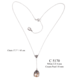 Necklaces Y Shaped Thin Necklace With Big Pearl C5170 Yvone Christa Necklaces 5