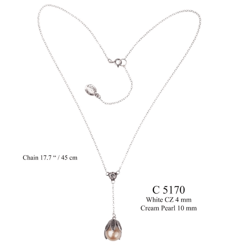 Necklaces Y Shaped Thin Necklace With Big Pearl C5170 Yvone Christa Necklaces 2