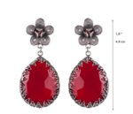 Flower Post Earrings Red Delight Aqualemuria E5018 Yvone Christa Earrings 5