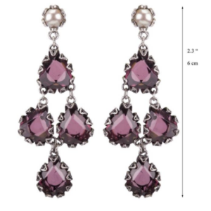 Tiny Rose On Pearl Hanging Earrings E3696 Yvone Christa