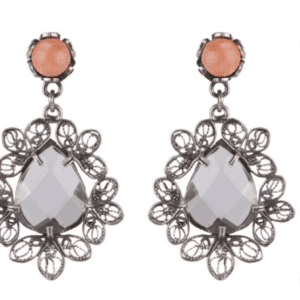 Retrochic Tulip Post Earrings, Filigree Emblossomed Lemuria E5337 Yvone Christa Earrings