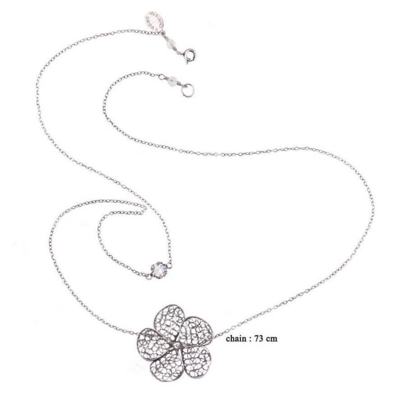 Thin Neck Necklaces With Phlox & Zirconia C4124 Yvone Christa Necklaces 2