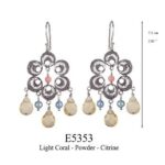 Retrochic Earrings Hang Circle Flower W. Dr E5353 Yvone Christa