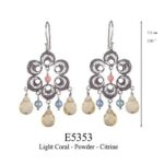 Retrochic Earrings Hang Circle Flower W. Dr E5353 Yvone Christa Earrings 5