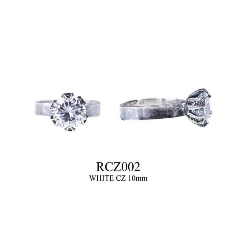 Medium Tulip Cup Rings With Cz Rcz002 Yvone Christa Rings 2