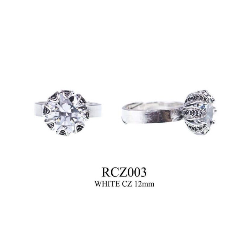 Silver Rings W. Tulip Cup Cz Rcz003 Yvone Christa Rings 2