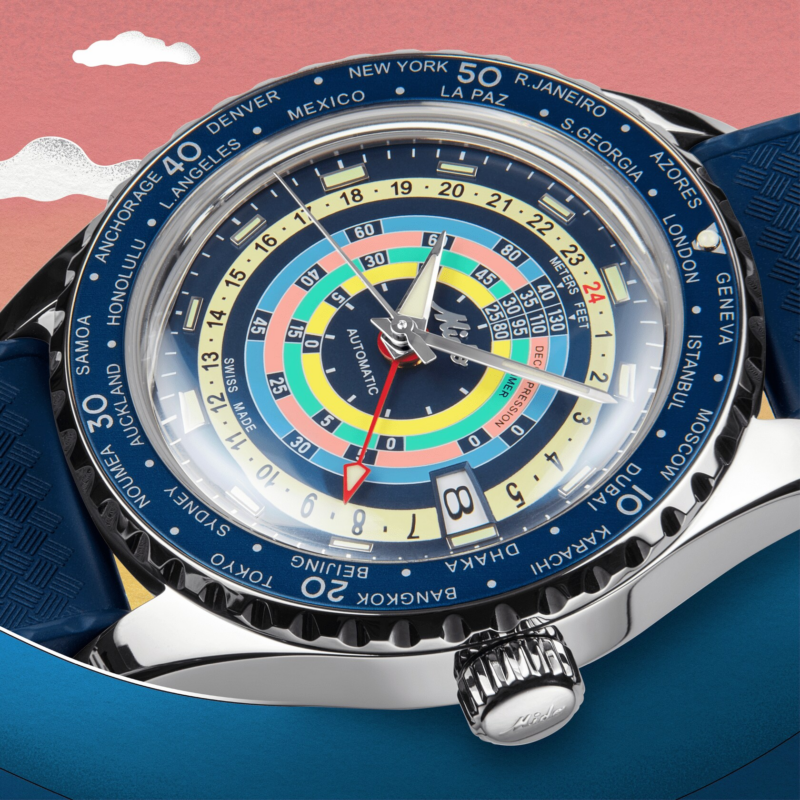 Ocean Star Decompression Worldtimer MIDO 11
