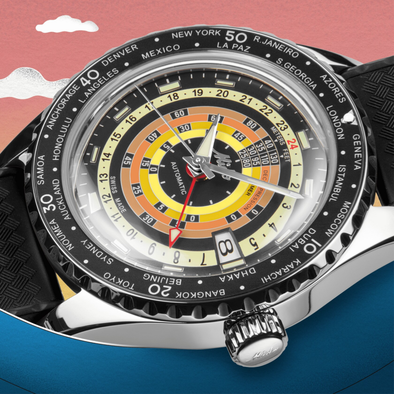 Ocean Star Decompression Worldtimer MIDO 11